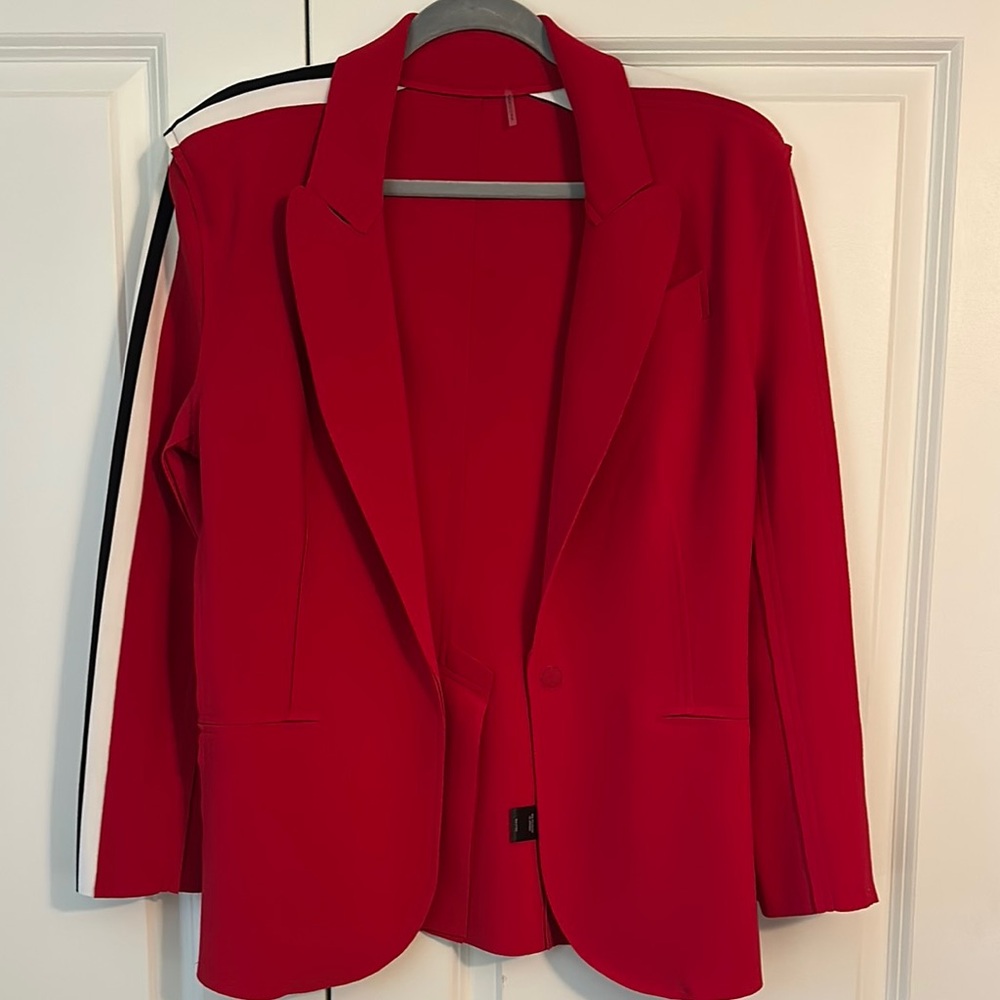 Norma Kamali Red Blazer Soft Tailored Suit Jacket